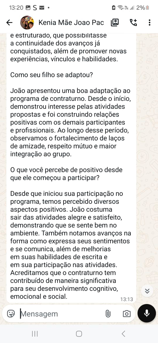 Depoimento de família